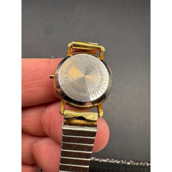 Vintage Kienzle Antimagnetic Watch Men's Silver Gold Tone Fixoflex Stretch Band - Picture 6 of 7